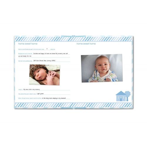  Maven Gifts: Pearhead Chevron Baby Book with Clean-Touch Ink Pad, Blue with Pearhead Baby Prints Photo Frame with Clean-Touch Ink Pad Included, White