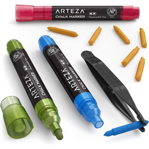  [아마존핫딜][아마존 핫딜] ARTEZA Liquid Chalk Markers, Water-Based 42-Color Pack with 50 Free Chalkboard Labels and Replaceable Tips for Kids, Adults, Bistros & Restaurants