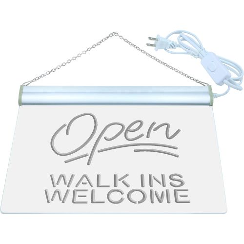  ADVPRO j398-b Open Walk Ins Welcome Barber Shop New Light Sign