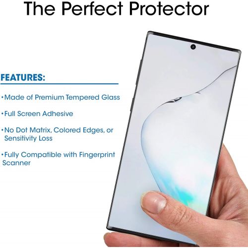  [아마존 핫딜]  [아마존핫딜]AmFilm amFilm Ultra Glass Screen Protector for Galaxy Note 10 Plus 2019, (2 Pack) UV Gel Application, Tempered Glass, Compatible with UltraSonic Fingerprint Scanner for Galaxy Note 10 Plu