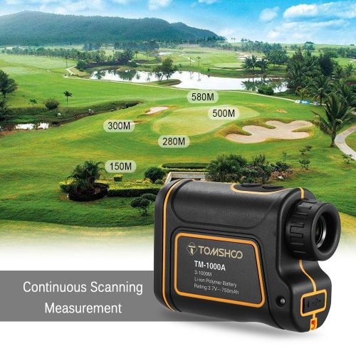  TOMSHOO Golf Rangefinder Waterproof Laser Hunting Range Finder for Measuring Distance Speed - 600M1000M
