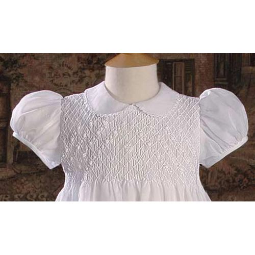  Little Things Mean A Lot White 32 Hand Smocked Cotton Batiste Christening Baptism Gown