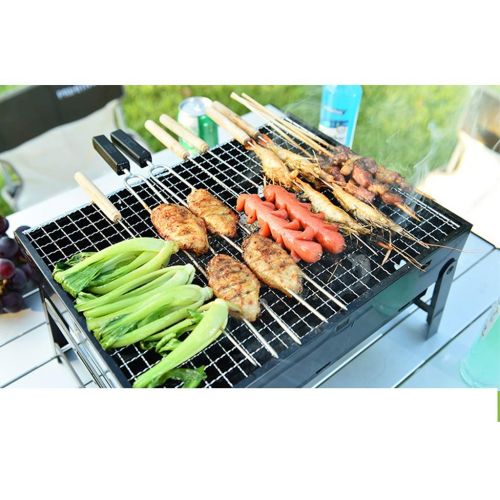  Three drops of water Barbecue Grill，Portable Stainless BBQ Tool Set for Outdoor Cooking Camping Hiking Picnics 1-6 People (Color : Black)