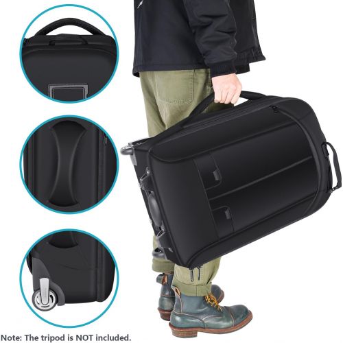 니워 Neewer Convertible Rolling Camera Backpack for SLRDSLR Cameras and Accessories (NW3300) Black
