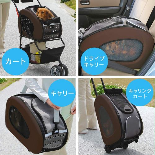  IRIS USA, Inc. Adjustable 4-Way Pet Stroller, Pet Carrier, FPC-920, Green