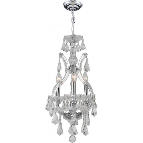  Worldwide Lighting Maria Theresa Collection 4 Light Chrome Finish and Clear Crystal Chandelier 12 D x 22 H Mini
