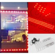 LEDUPDATES Red Storefront LED Light + 9V 5A 45w UL Listed Power Supply (40FT)