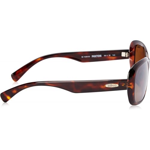  Revo Paxton RE 1039 02 BR Polarized Rectangular Sunglasses, Tortoise Terra, 56 mm