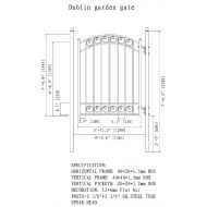ALEKO PGDUB Dublin Style Ornamental Galvanized Steel Pedestrian Security Gate 5 x 4 Feet Black