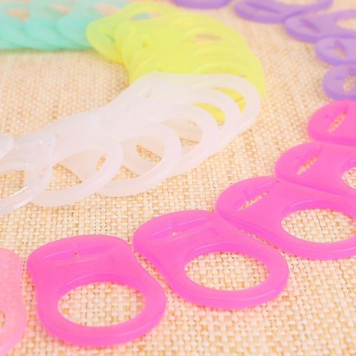  TINKSKY Tinksky 50pcs Assorted Soft Silicone Baby Dummy Pacifier Clips Holders Baby Nipple Rings in 10...