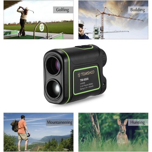  TOMSHOO Golf Rangefinder Waterproof Laser Hunting Range Finder for Measuring Distance Speed - 600M1000M