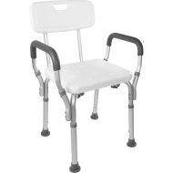 [아마존 핫딜] [아마존핫딜]Vaunn Medical Tool-Free Assembly Spa Bathtub Shower Lift Chair, Portable Bath Seat, Adjustable Shower Bench, White Bathtub Lift Chair with Arms