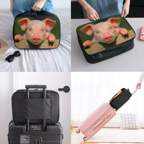  Edward Barnard-bag Pig Little Pig Face Travel Lightweight Waterproof Foldable Storage Carry Luggage Large Capacity Portable Luggage Bag Duffel Bag