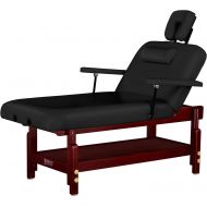 Master Massage 31 Montclair Stationary-Spa salon Massage Table Pro, Black, Lift Back with Memory Foam