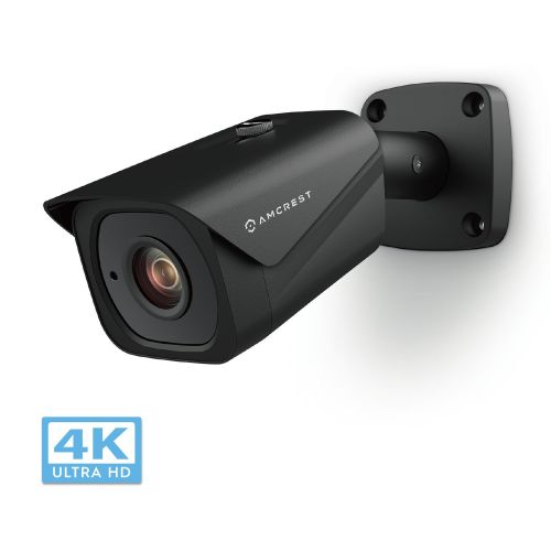 Amcrest UltraHD 4K (8MP) Outdoor Bullet POE IP Camera, 3840x2160, 131ft NightVision, 2.8mm Lens, IP67 Weatherproof, MicroSD Recording, Black (IP8M-2496EB)