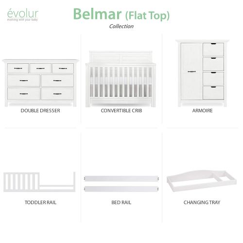  Evolur Belmar Double Dresser, Weathered White