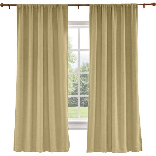  ChadMade 72W x 96L Inch Everglade Teal Polyester Linen Curtain Drapes with Blackout Lining, Rod Pocket Curtain for Sliding Glass Door Patio Door Living Room Bedroom (1 Panel) Liz C