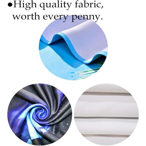  LB 3D Blackout Curtains for Bedroom and Living Room, Ocean Collection 2 Panels Window Curtains, Image of Window Opens to The Blue Ocean, 55Wx65L(Size of 2 Panels)
