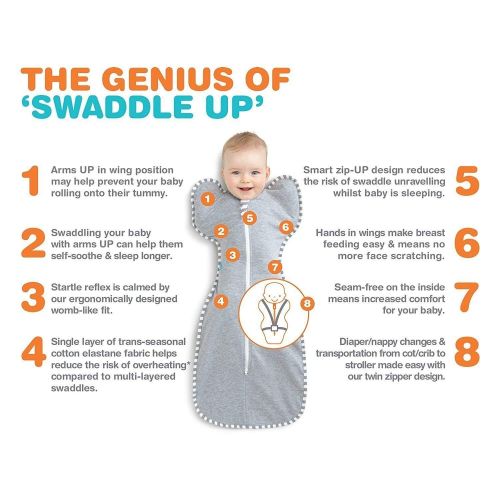  Love to Dream Love To Dream Swaddle UP Lite, Gray, Small, 7-13 lbs, Dramatically Better Sleep, Allow Baby to...