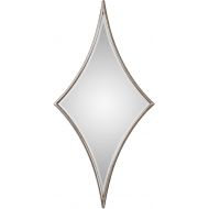 MY SWANKY HOME Oversized Curved Retro Diamond Wall Mirror | 60 Tall Silver Star Harlequin