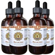 Hawaii Pharm LLC Hemp Liquid Extract, Hemp (Cannabis Sativa) Seed Tincture Supplement 4x4 oz