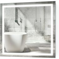 Krugg LED Bathroom Mirror 36 Inch X 36 Inch | Lighted Vanity Mirror Includes Defogger & Dimmer |