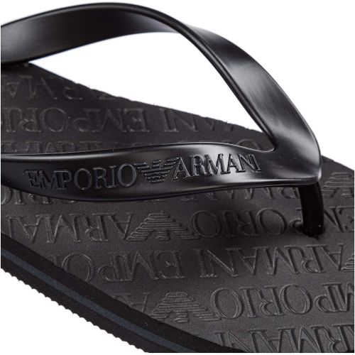  Emporio+Armani Emporio Armani Herren Designer Flip Flop Slipper, schwarz