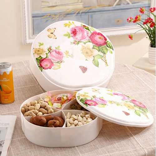  DM Creative Party Snacks Serving tray with Lid,Multi Sectional Snack Bowls Snack Container Box for Storing Dried Fruits, Nuts, Candies, Fruits Perfect for Daily Use