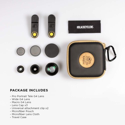  Phone Lenses by Black Eye || Travel Kit G4 Lens Compatible with iPhone, iPad, Samsung Galaxy, and All Camera Phone Models