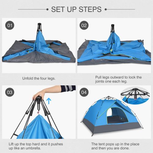  Amagoing 4 Person Tents for Camping with Instant Setup Double Layer Waterproof for 4 Seasons
