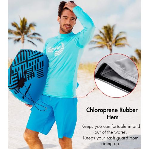  LAPASA Mens Rash Guard Long Sleeve Swimshirt, UPF50+ Solar Protection (98% Anti-UV, for Swimmers) M43