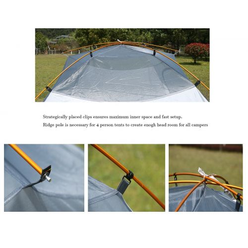  ALPS Luxe Tempo Lightweight 4 Person Tent for Backpacking Family Camping 7.7 lbs with Ridge Pole Gear Loft Rip-Stop Fabric Aluminum Poles