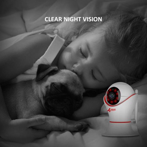  ANRAN Wireless Baby Monitor 1080p for iPhone or Smart Phone, Two-Way Audio, Night Vision, Dome Surveillance Camera, Wireless Pet Camera with Motion Detection, PT 360 Degree
