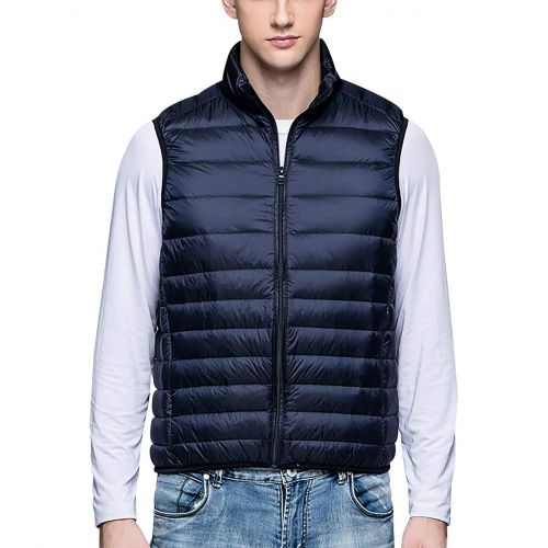  Panegy Men Warm Down Vest Casual Lightweight Collar Jacket Winter Waistcoat Sleeveless