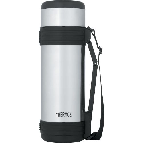 써모스 Thermos 34 Ounce Vacuum Insulated Stainless Steel Beverage Bottle with Folding Handle