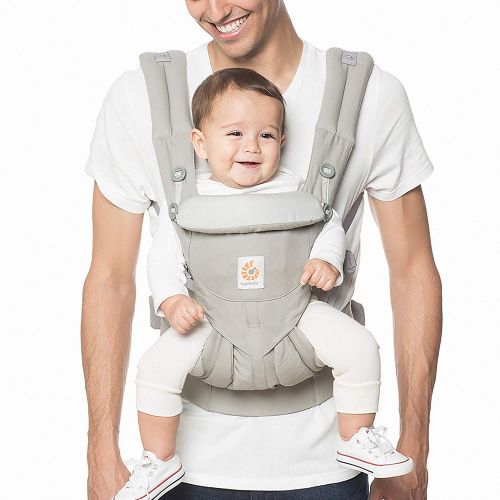 에르고베이비 Ergobaby Omni 360 All-in-One Ergonomic Baby Carrier, All Carry Positions, Newborn to Toddler, Pearl Grey