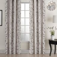 ChadMade Country Style Plum Blossom Polyester 100Wx84L Inch (1 Panel) Blackout Lined Curtain Drape Silver Nickel Eyelet Grommet SOFITEL Collection For Bedroom | Living Room | Club