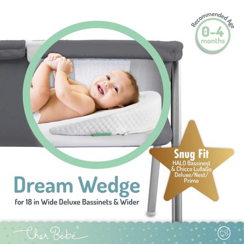  Cher Bebe Wedge Pillow for Halo and Chicco LullaGo Bassinets | High Incline for Reflux and Colic |...