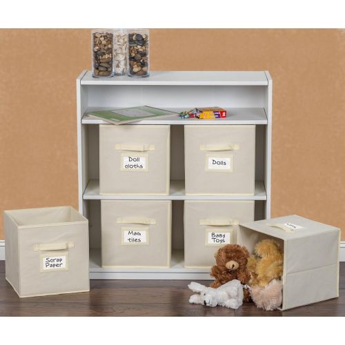  StorageAid ClosetMate Foldable Cube Storage Bins - 6 Pack - Bonus Toy Organizer- With Label Holder for Better Organization - Fabric Cubes Are Collapsible Great Organizer for Shelf, Closet or