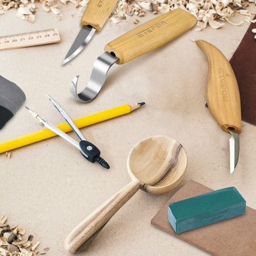  Marke: ETEPON ETEPON Schnitzmesser, Wood Carving Tools Set Knifes for Spoon Carving ET014 (Mehrfarbig)