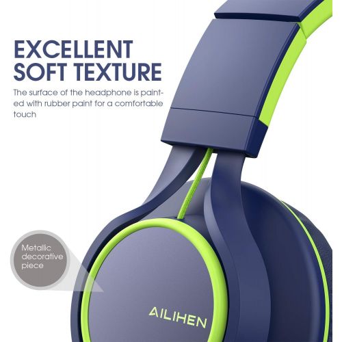  [아마존 핫딜] [아마존핫딜]AILIHEN C8 (Upgraded) Headphones with Microphone and Volume Control Folding Lightweight Headset for Cellphones Tablets Smartphones Laptop Computer PC Mp3/4 (Blue Green)