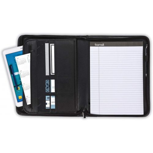  Samsill Professional Padfolio  Resume Portfolio/Business Portfolio with Secure Zippered Closure, 10.1 Inch Tablet Sleeve, 8.5 x11 Writing Pad, Black (Limited Edition)