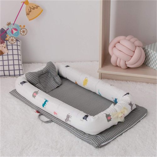  Abreeze Baby Bassinet for Bed -Alphabet Party Baby Lounger - Breathable & Hypoallergenic Co-Sleeping Baby Bed - 100% Cotton Portable Crib for Bedroom/Travel 0-24 Months