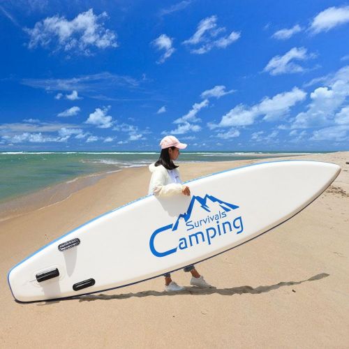  Pexmor 12 Inflatable Stand up Paddle Board (6 inches Thick) with SUP Accessories & Carry Bag | Wide Stance, Bottom Fin for Paddling, Surf Control, Non-Slip Deck | Youth & Adult Sta