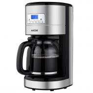 AICOK Aicok Coffee Maker , 12 Cups Programmable Coffee Maker with Timer, Coffee Pot, and Reusable Filter, Stainless Steel