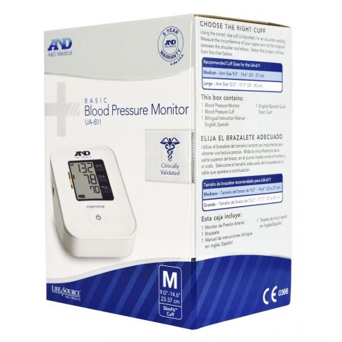  A&D Medical Upper Arm Blood Pressure Monitor with Bluetooth and Medium Cuff (UA-651BLE)