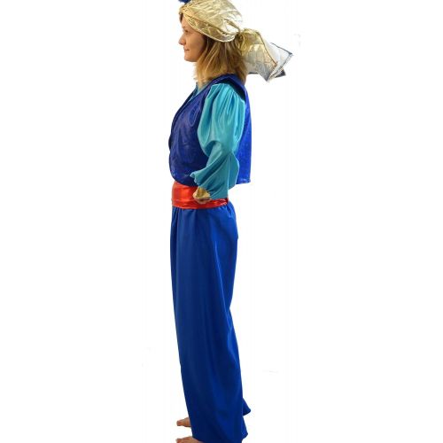  CL COSTUMES World Book Day-Panto-Aladdin GENIE OF THE LAMP SULTAN HAT with FEATHER Childs Fancy Dress Costume - All Ages