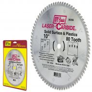 IVY Classic 36356 Laser Carbide 10-Inch 80 Tooth Solid Surface and Plastic Cutting Circular Saw Blade with 5/8-Inch Arbor, 1/Card