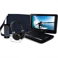 Ematic Personal DVD Player with 14-Inch Swivel Screen, Headphones, Carrying Case, Black