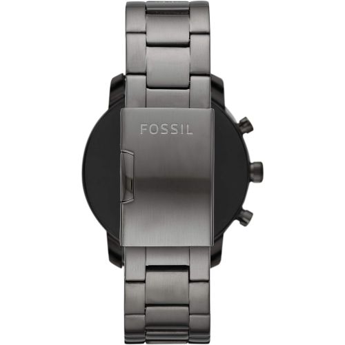 파슬 Fossil Mens Gen 4 Q Explorist HR Stainless Steel and Silicone Touchscreen Smartwatch, Color: Black (Model: FTW4018)